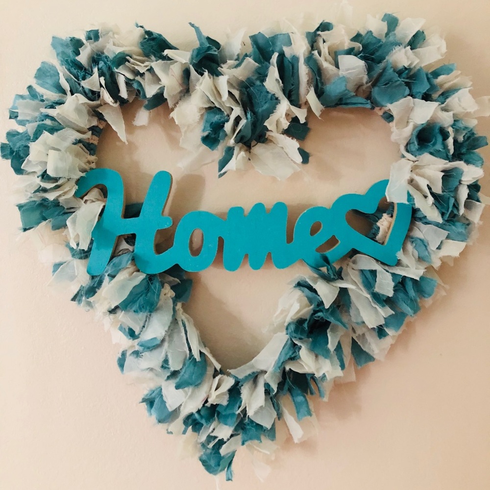 Fabric heart  wreath